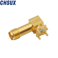 Conector hembra BMA chapado en oro con brida, montaje en Panel de 2 orificios, conectores coaxiales RF rectos, adaptador SMA de latón, comunicación PCB