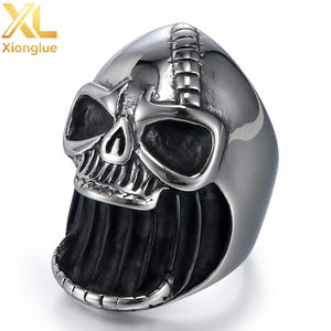 Non Tarnish Punk Mens Skull Shape <b>Stainless</b> <b>Steel</b> Band Beer Bottle Opener <b>Ring</b> - Product Image 4