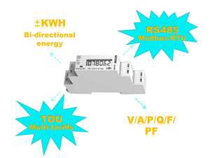 DDSF1946-1P digitale modbus monofase din tariffa misuratore di energia ferroviaria - Product Image 3
