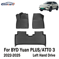 Tapis de sol adaptés à BYD Yuan PLUS ATTO 3 22-25, conduite à gauche, toutes saisons, TPE 3,5 mm d'épaisseur, 3 pièces, robustes, antidérapants, Coolcars
