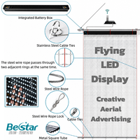 Écran LED en maille pour drone Bestar P15-P25, affichage volant, spectacle lumineux publicitaire extérieur, résolution 4K, taille personnalisable, compatible lumière du soleil