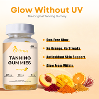 Bonbons gommeux bronzants à marque privée, véganes, à la vitamine C, avec logo personnalisé, supplément de soin de la peau, gommes bronzantes quotidiennes