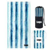 Pabrik RPET OEM Handuk Pantai Mikrofiber Cepat Kering Musim Panas Grosir Logo Kustom Cetak Digital Handuk Suede Ekstra Besar Daur Ulang