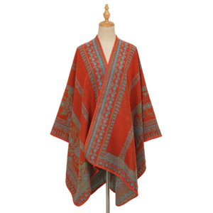 Chal Largo Étnico Floral Vintage de Acrílico y Poliéster, Capa Gruesa y Cálida, Ecológica, para Otoño e Invierno, Moda de <span class=keywords><strong>Viaje</strong></span> para Mujer - Product Image 4