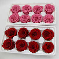 Yo cho — bouquet de roses éternelles naturelles, 24/lot, fausses fleurs, rouge