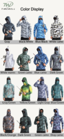 Maillot de pêche à capuche camouflage UPF50 en soie glacée pour homme, protection intégrale du visage, séchage rapide, manches longues, protection solaire, pêche au bar, OEM ODM, faible MOQ
