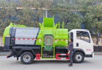 Camion benne hydraulique pour collecte de déchets humides, contrôle des odeurs, multi-compartiments, chargement automatisé, transport de déchets de cuisine