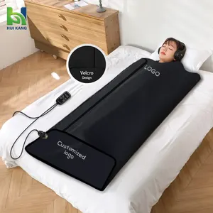 Cobertor infravermelho distante impermeável portátil preto da sauna do aquecimento do corpo 2023 para a perda de peso e a desintoxicação