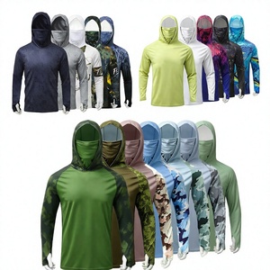 Chemise de pêche personnalisée UPF à manches longues avec capuche, protection UV, polyester, pour la pêche en plein air - Product Image 4