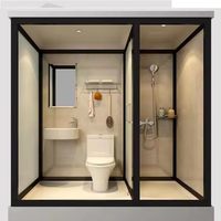Salle de bain préfabriquée tout-en-un, salle de douche modulaire complète avec toilettes et lavabo pour hôtel et appartement