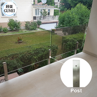 Modernes rahmenloses Pfosten balkon geländer Treppenhaus Glas geländer Handläufe Design