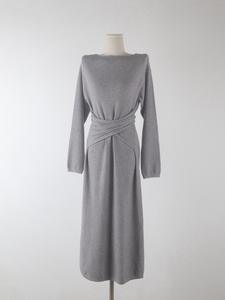 Robe en tricot à ceinture de conception française, personnalisation OEM, robe moulante de bureau pour femmes, tissu Andy, coupe ajustée, robe <span class=keywords><strong>pull</strong></span> d'hiver - Product Image 5