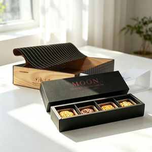 Bamboo Woven Mooncake Gift Box 8 Pieces Book Style Mid Autumn Festival Packaging Handmade Customizable - Product Image 2