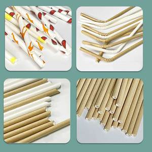 Pailles en plastique jetables emballées dans du papier pour le lait, pailles en papier jetables de 200 mm pour le lait et le thé aux perles - Product Image 4