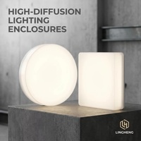 Diffuseur de lumière de plafond LED rond en acrylique blanc avec plaque de base en métal, tailles personnalisées disponibles