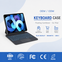Nouveau clavier folio magique sans fil, mini clavier avec rétroéclairage 7 couleurs et pavé tactile pour iPad Air 10.9 et Pro 11