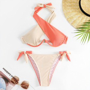 Sexy cordón vendaje Bikini conjunto 2025 traje de <span class=keywords><strong>baño</strong></span> Mujer <span class=keywords><strong>dos</strong></span> piezas traje de <span class=keywords><strong>baño</strong></span> Cruz Halter Push up Bikinis ropa de playa traje de <span class=keywords><strong>baño</strong></span> - Product Image 6