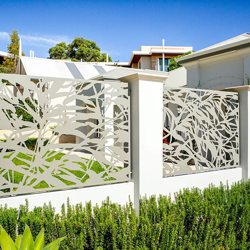 High Quality Custom Outdoor Garden Aluminium Metallic Fencing Black Yard Home Pool Aluminium Privacy Fence