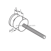 Pince à verre à entretoise ronde en acier inoxydable solide réglable de 50mm de diamètre pour le montage de support réglable en verre sur les murs