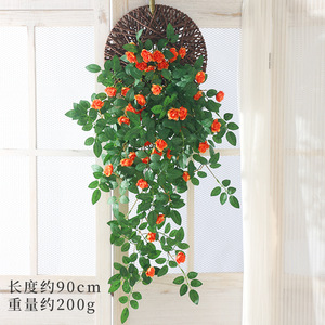 ดอกกุหลาบประดิษฐ์ติดผนัง พลาสติก ผ้าไหม ดอกไม้ประดับภายนอกอาคาร ใบไม้จำลองคุณภาพสูง สำหรับตกแต่ง - Product Image 6