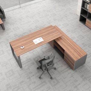 Escritorio Ejecutivo Moderno de Lujo con Almacenamiento, Muebles de Oficina Comerciales, Escritorio de Oficina en Forma de L Ajustable para Gerentes - Product Image 1