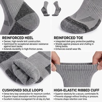 Chaussettes de ski pour jeunes, personnalisables OEM, en mélange de laine thermique, avec amorti du mollet et de la talon, respirantes et anti-humidité, pour le sport