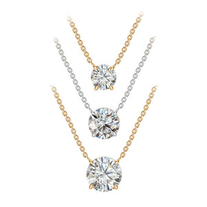 0.5ct 1ct 2ct 3ct लैब डायमंड 10k 14k 18k ठोस सोने के cvd Hft राउंड पेलेंट डीफ बनाम क्लाव इजी प्रमाणपत्र हीरा हार - Product Image 1