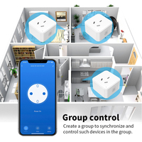 Prise intelligente Tuya, adaptateur prise AU, WiFi 2,4 GHz, contrôle sans fil, fonction de surveillance de la puissance, compatible Alexa, 16A