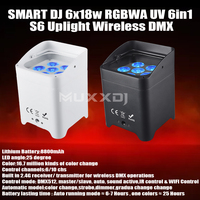 4 pièces avec sac souple, projecteurs LED S6 6x18w RGBWA UV 6 en 1, alimentés par batterie, sans fil, DMX512, télécommande par application téléphonique, lumières DJ