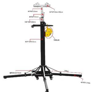 Cadre en aluminium léger à manivelle Support <span class=keywords><strong>de</strong></span> levage <span class=keywords><strong>de</strong></span> performance robuste <span class=keywords><strong>de</strong></span> 5.5 mètres Support d'éclairage <span class=keywords><strong>de</strong></span> scène à manivelle en aluminium - Product Image 2