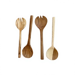 Ensemble de 4 couverts en bois (cuillères et fourchettes) de qualité supérieure, tailles personnalisées, au prix le plus bas - Product Image 1