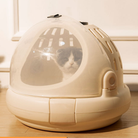 Sac de transport de luxe 2-en-1 pour chat et lapin, en plastique, avec lit moelleux, pour extérieur et voyage