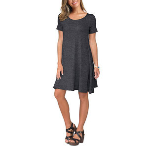 100% Tái Chế Polyester Jersey Của Phụ Nữ Mùa Hè Giản Dị T Áo Sơ Mi Dresses Ngắn Tay Áo Đu Váy Túi - Product Image 3