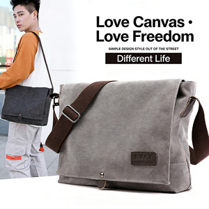 Sac bandoulière messager rétro vintage en toile légère de luxe pour homme, grand format, décontracté, durable, avec motif lettres, idéal pour l'été - Product Image 1