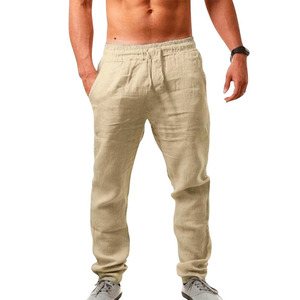 <span class=keywords><strong>Pantaloni</strong></span> da uomo in <span class=keywords><strong>lino</strong></span> da uomo <span class=keywords><strong>estivi</strong></span> ad asciugatura rapida e traspirante tinta unita <span class=keywords><strong>pantaloni</strong></span> di <span class=keywords><strong>lino</strong></span> strada Casual comodo Costume da uomo - Product Image 2