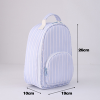 Boîte à lunch personnalisée pour tout-petits, boîte à lunch rayée, sac à lunch isotherme en toile pour enfants, école