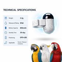 GPS compact pour animaux, mini-traceur GPS avec puce électronique, boîtier IP67 et format compact pour les équipes de recherche sur la faune