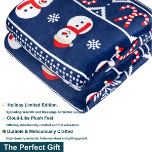 Free Sample Wholesale 3D Digital Printing Christmas <strong>Snowman</strong> Flannel Fleece Throw Blanket Custom for <strong>Winter</strong> - Product Image 2