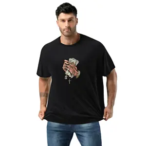 बड़े आकार की पुरुषों की टी-शर्ट: शुद्ध सूती मुद्रण, पहनने के लिए लचीला, फैशनेबल लोगों के लिए पहली पसंद