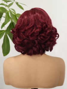 Peluca de Cabello Humano 100% Rizado Estilo Peruano, Bob Romántico, Sin Pegamento, Ondas Profundas, Encaje Frontal HD 13x4 4x4, Peluca con Encaje Frontal Transparente - Product Image 5