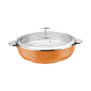 Juego de calentadores de alimentos térmicos de acero inoxidable, olla para sopa, cacerola con tapa, calentador de alimentos tipo buffet con quemador de alcohol, olla caliente - Product Image 5