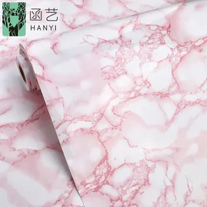 Factory Supplier Self Adhesive Wallpaper 3D Pink Marble Wallpaper Vinyl Wall Covering Decorative Film