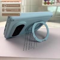 Étui de téléphone portable Puraxmax : Nouvelle coque magnétique à axe central, sensation de peau, protection intégrale, avec anneau rotatif à 360°
