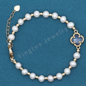 Oxy & T — bracelet en perles d'eau douce naturelles, ajustable 14k, en argent, bon poids, prix d'usine, livraison rapide - Product Image 3