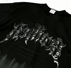 Felpa girocollo 230g, 100% cotone, effetto sfumato lavato e ricamo 3D, leggera e streetwear, vestibilità comoda, per uso quotidiano - Product Image 4