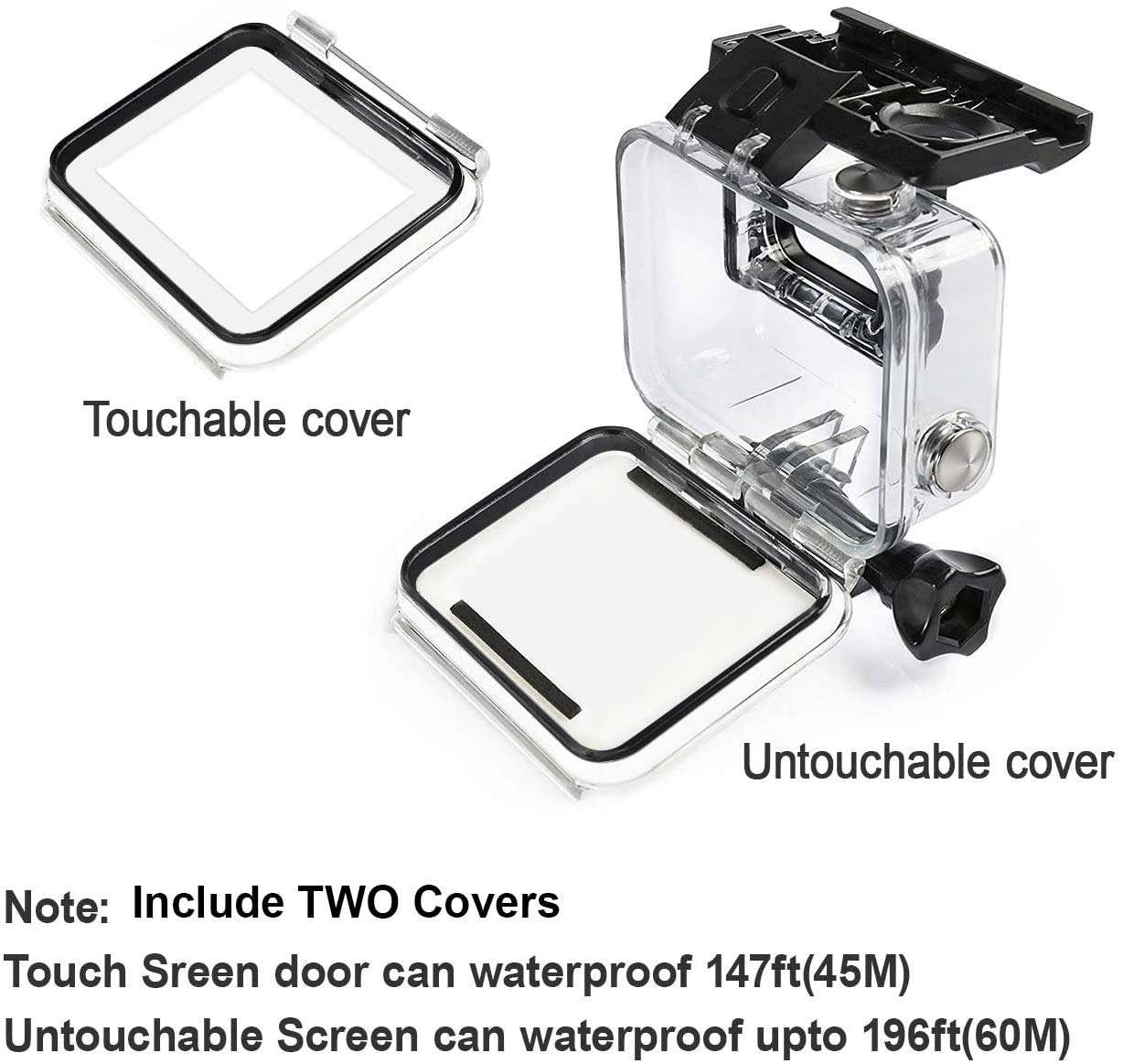 HONGDAK Underwater Standard GoPros Hero7 Waterproof Housing Case Cover Camera Accessory for Hero5/6/7 with Touch Screen