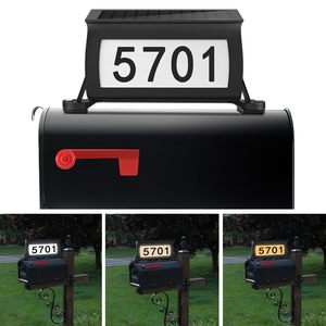 Plaque d'adresse solaire rétroéclairée pour propriétaires, double face, IP65, 3 couleurs, installation facile pour boîte aux lettres et cour - Product Image 1