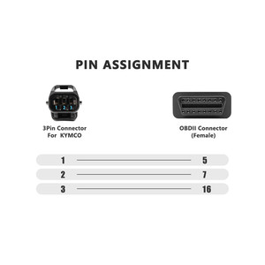 3pin OBD cáp cho Kymco 3pin Adapter OBD nối sử dụng cho xe máy xe máy công cụ Chẩn đoán - Product Image 2