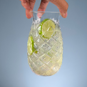 Bán buôn 480-milliliter cao Borosilicate ly thủy tinh, dứa hình nước trái cây ly với ống hút, thích hợp cho bên họp mặt - Product Image 4