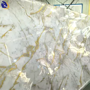 2024 Nature Metallic Marble PVC Film Gold Lamination For PVC Sheets For Furniture Home Office Decoration By Manufacturer